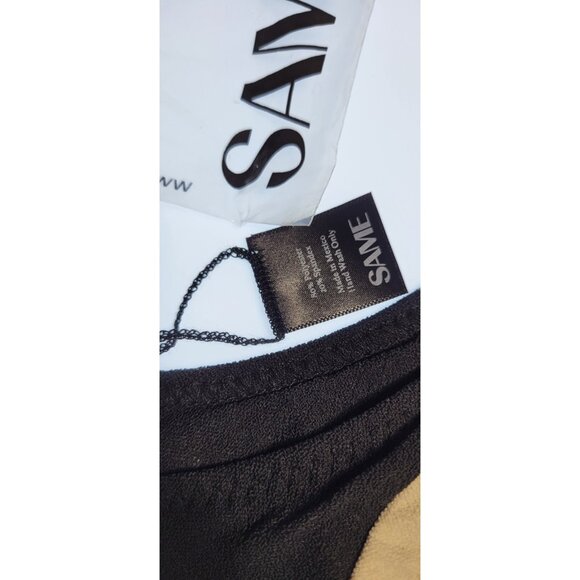 SAME Los Angeles Bottom Swim  Womens High Rise Solid Size Small Faux Suede BLack - Picture 2 of 7